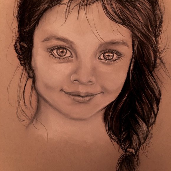 Custom Commissioned Charcoal Portrait w/ artist certificate of authenticity - Picture 5 of 12